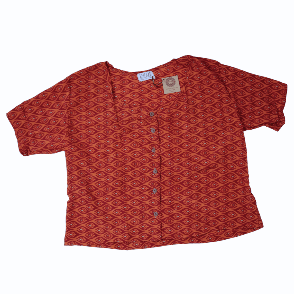 Beatrix Button Top - Large (0001) - Ethically Made