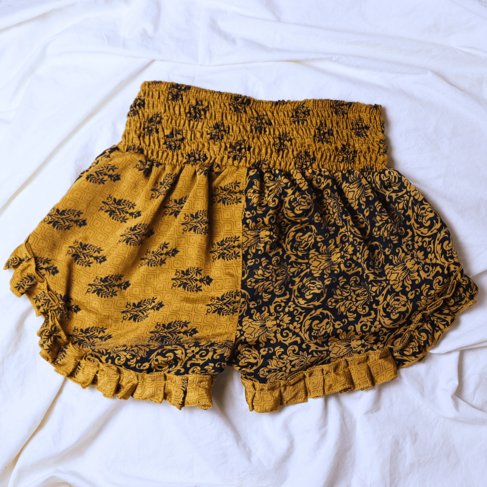 OOAK Silk Sari Shorts Sm/Md (0001) - Ethically Made