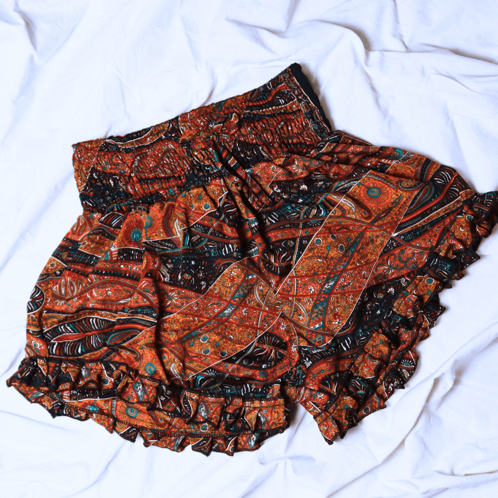 OOAK Silk Sari Shorts XL (0014) - Ethically Made