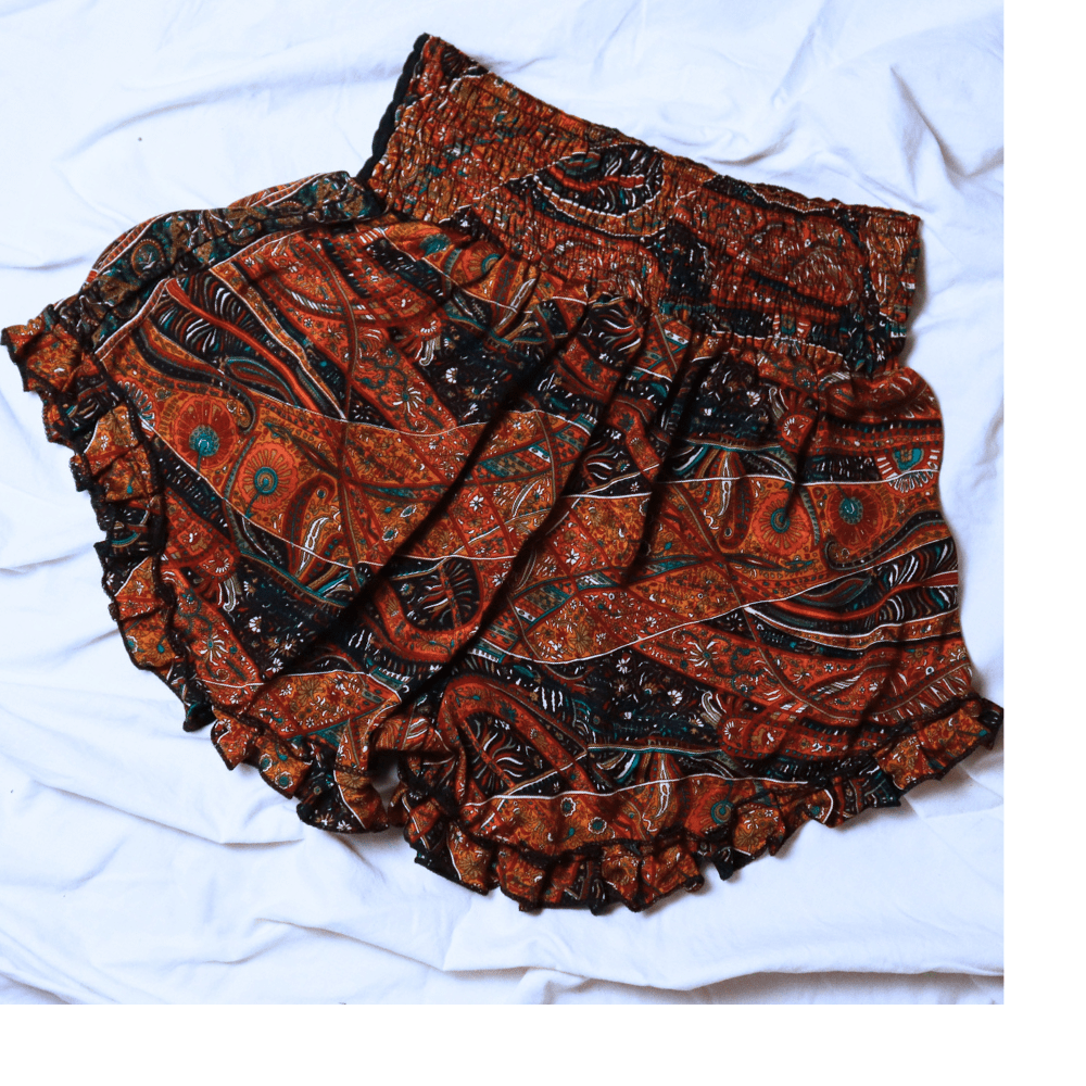 OOAK Silk Sari Shorts XL (0014) - Ethically Made