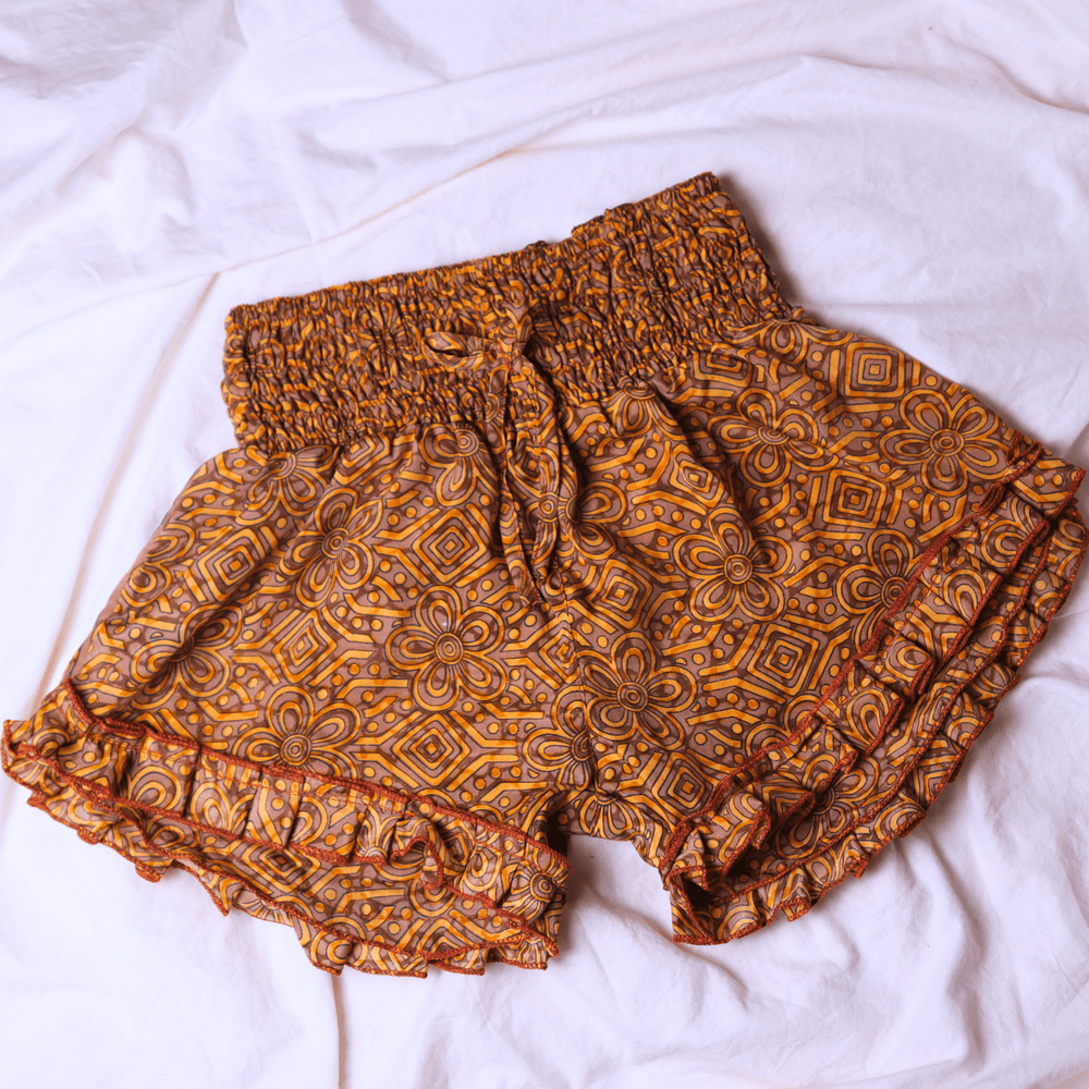OOAK Silk Sari Shorts Sm/Md (0010) - Ethically Made