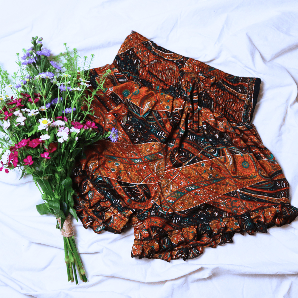 OOAK Silk Sari Shorts XL (0014) - Ethically Made
