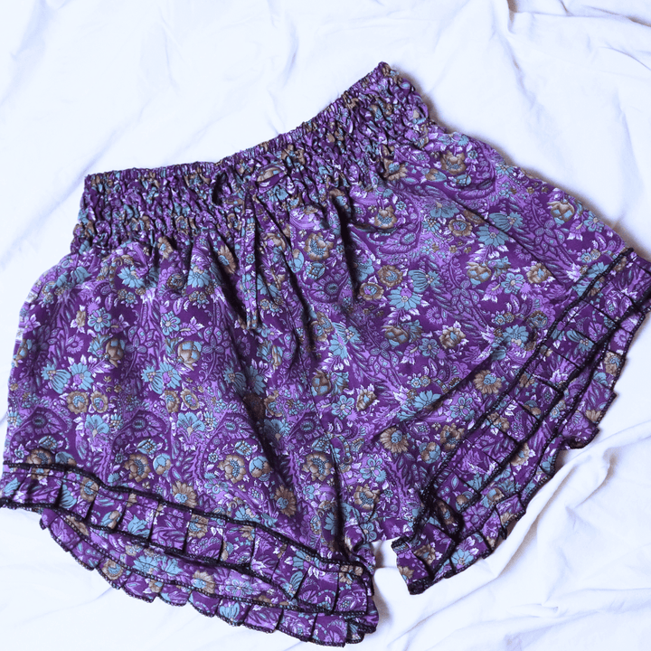 OOAK Silk Sari Shorts XL (0012) - Ethically Made