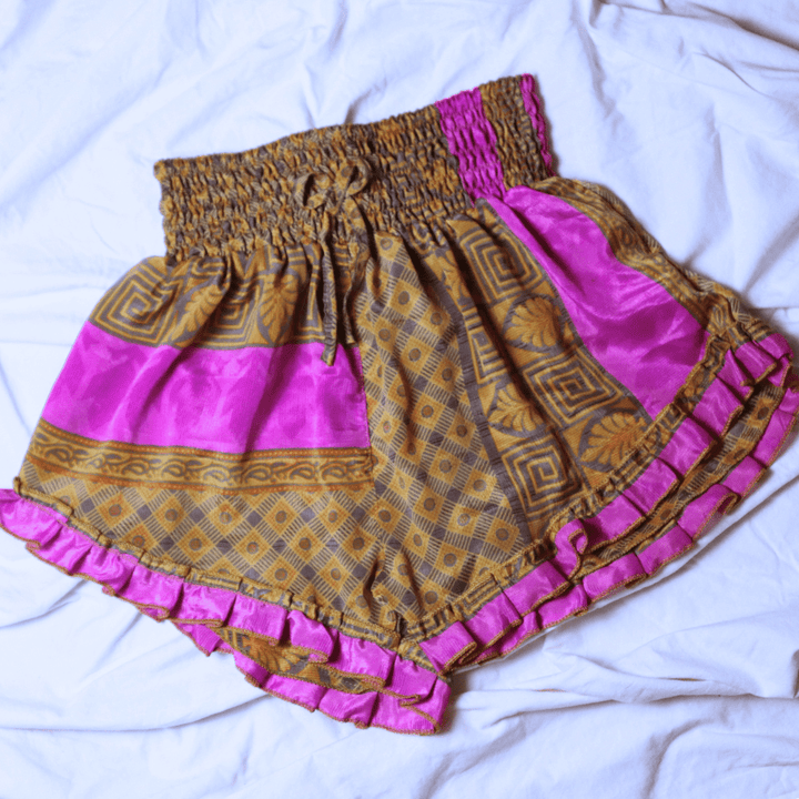 OOAK Silk Sari Shorts XL (0015) - Ethically Made