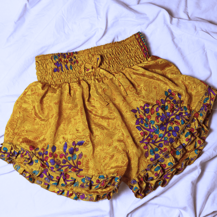 OOAK Silk Sari Shorts XL (0005) - Ethically Made