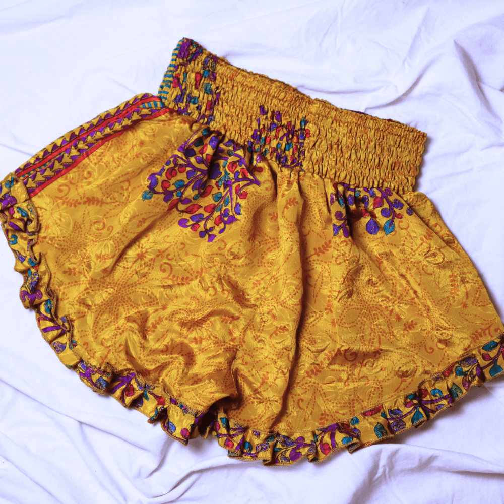OOAK Silk Sari Shorts XL (0005) - Ethically Made