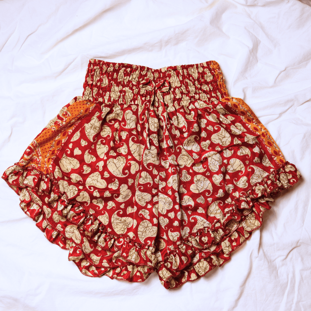 OOAK Silk Sari Shorts Md/Lg (0014) - Ethically Made