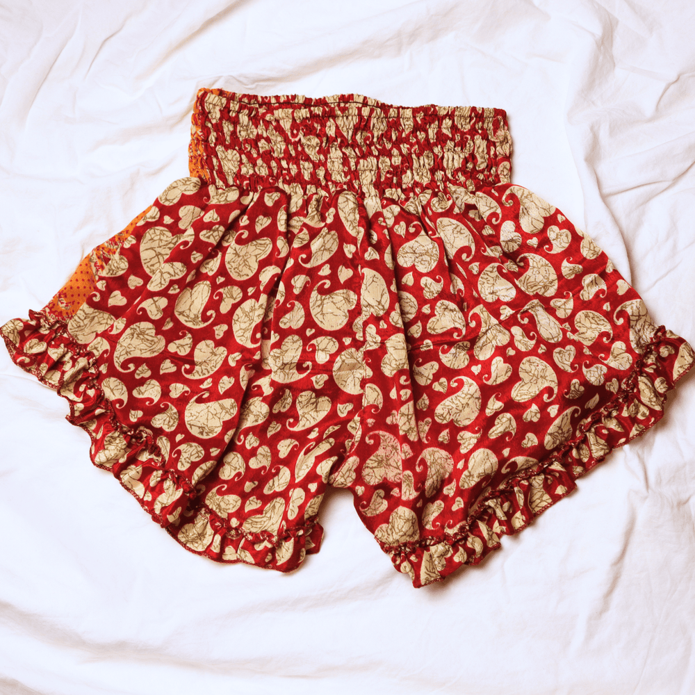 OOAK Silk Sari Shorts Md/Lg (0014) - Ethically Made