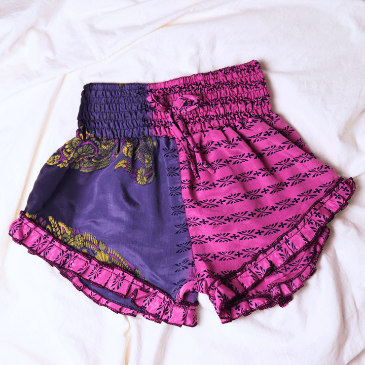 OOAK Silk Sari Shorts Sm/Md (0014) - Ethically Made
