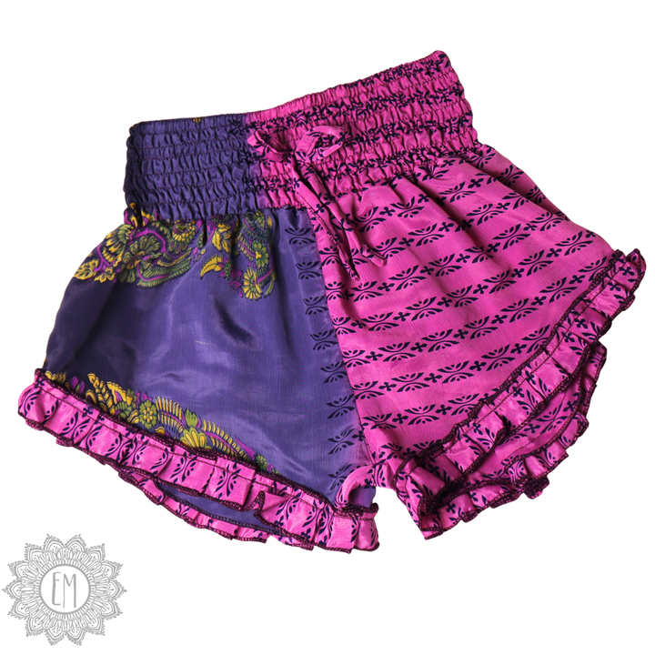 OOAK Silk Sari Shorts Sm/Md (0014)