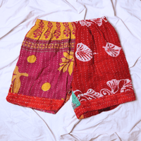 OOAK Cotton Kantha Beach Shorts - XL (0001) - Ethically Made