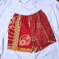 OOAK Cotton Kantha Beach Shorts - Medium (0001) - Ethically Made