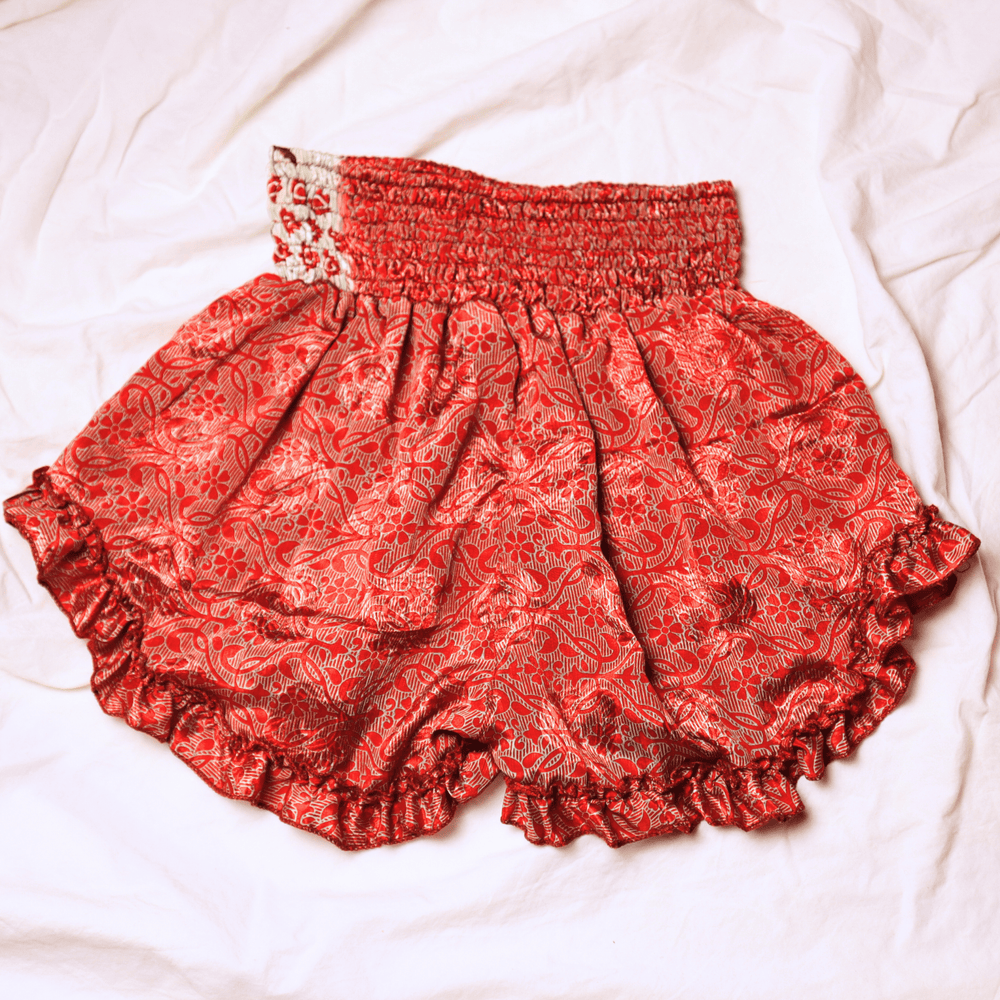 OOAK Silk Sari Shorts Md/Lg (0002) - Ethically Made