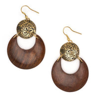 Earth and Fire Moon Drop Earrings
