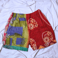 OOAK Cotton Kantha Beach Shorts - Medium (0002) - Ethically Made