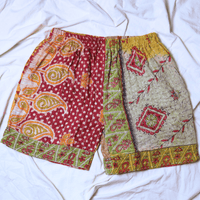 OOAK Cotton Kantha Beach Shorts - XL (0002) - Ethically Made