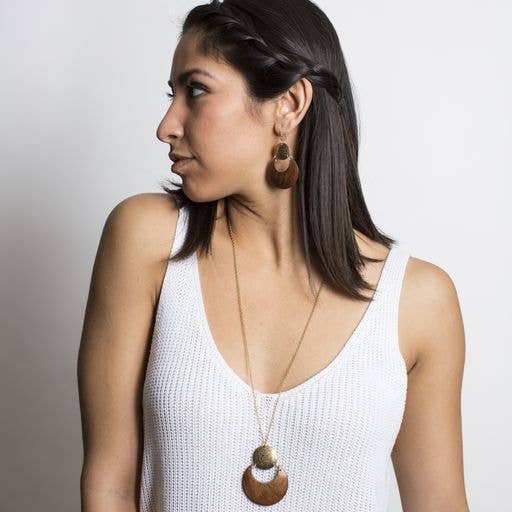 Earth and Fire Moon Drop Earrings