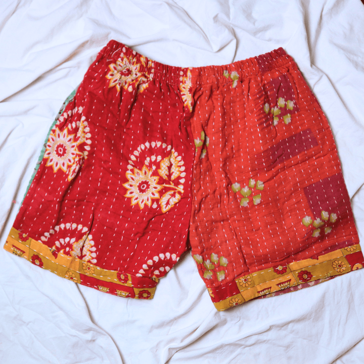 OOAK Cotton Kantha Beach Shorts - XL (0003) - Ethically Made