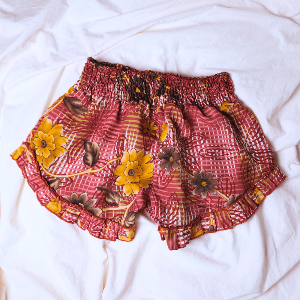 OOAK Silk Sari Shorts Sm/Md (0003) - Ethically Made