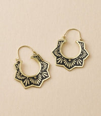 Nisha Lotus Hoop Earrings - Ethically Made