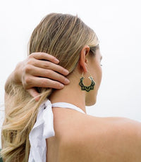 Nisha Lotus Hoop Earrings - Ethically Made