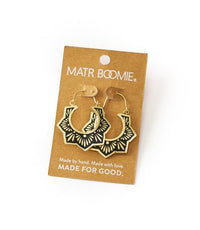 Nisha Lotus Hoop Earrings - Ethically Made