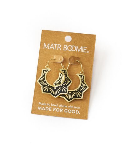 Nisha Lotus Hoop Earrings - Ethically Made