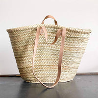 French Market Bag with Leather Handles - Ethically Made