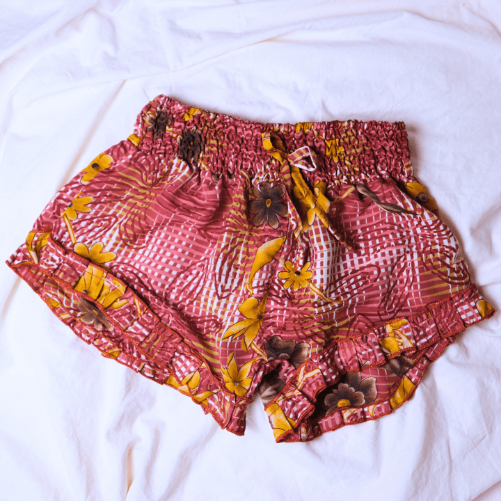 OOAK Silk Sari Shorts Sm/Md (0003) - Ethically Made