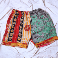OOAK Cotton Kantha Beach Shorts - XL (0003) - Ethically Made