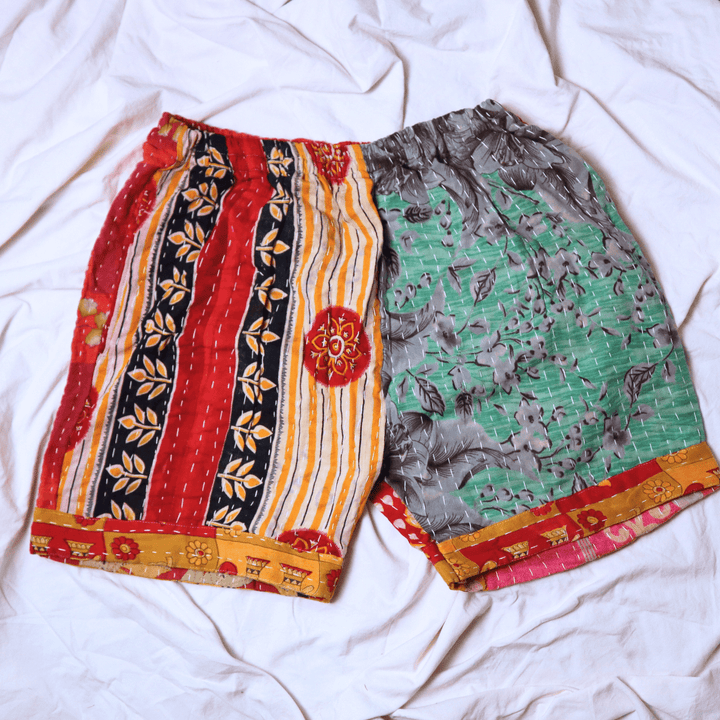 OOAK Cotton Kantha Beach Shorts - XL (0003) - Ethically Made