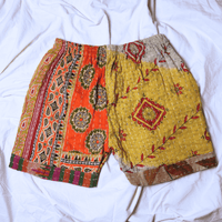 OOAK Cotton Kantha Beach Shorts - Large (0004) - Ethically Made