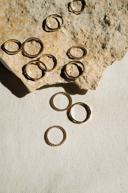 Dhera Textured Stacking Rings - Ethically Made