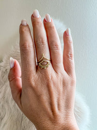 Brass Double Crown Ring - Ethically Made