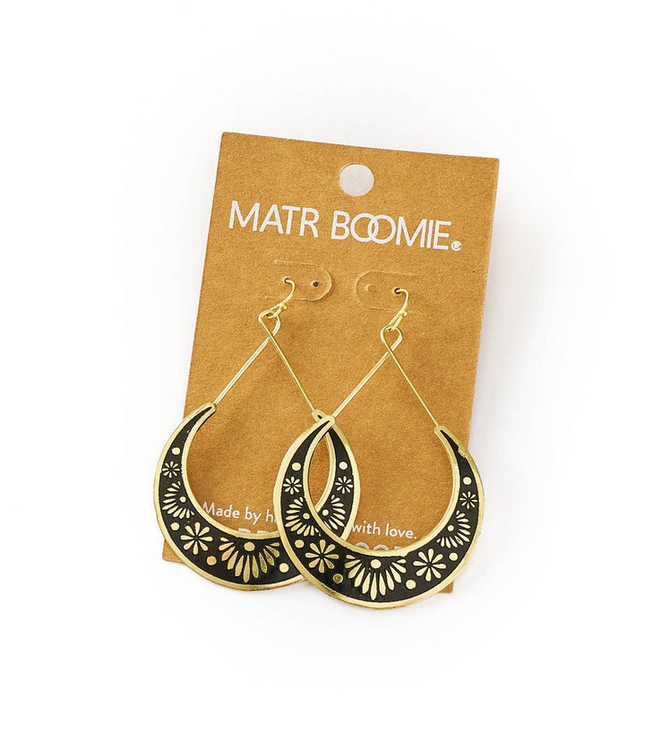 Nisha Crescent Moon Hoop Earrings