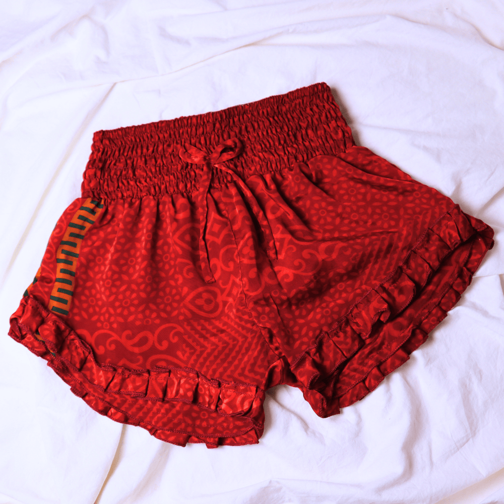 OOAK Silk Sari Shorts Sm/Md (0006) - Ethically Made