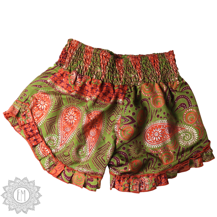 OOAK Silk Sari Shorts Sm/Md (0007)