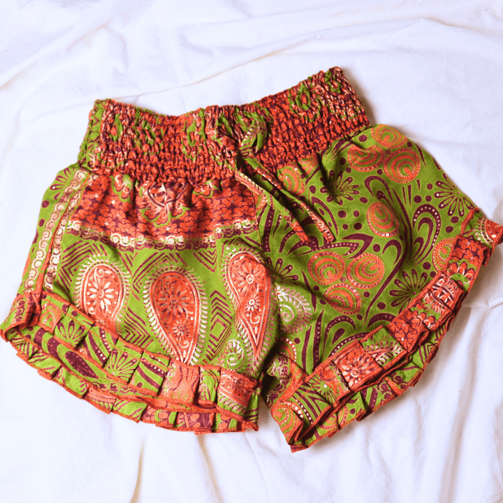 OOAK Silk Sari Shorts Sm/Md (0007) - Ethically Made