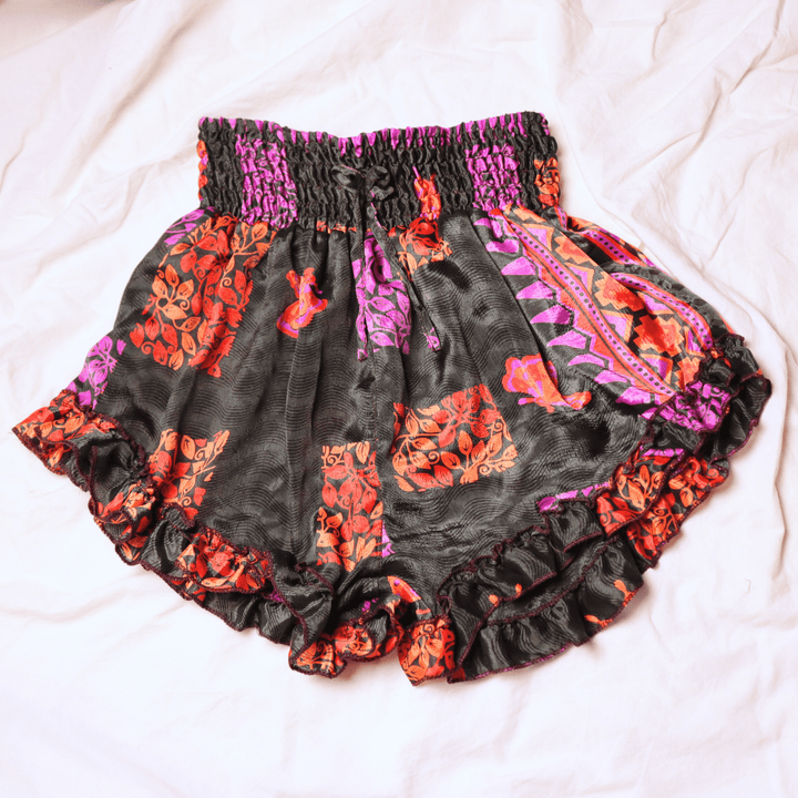 OOAK Silk Sari Shorts Md/Lg (0008) - Ethically Made
