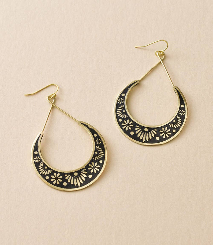 Nisha Crescent Moon Hoop Earrings