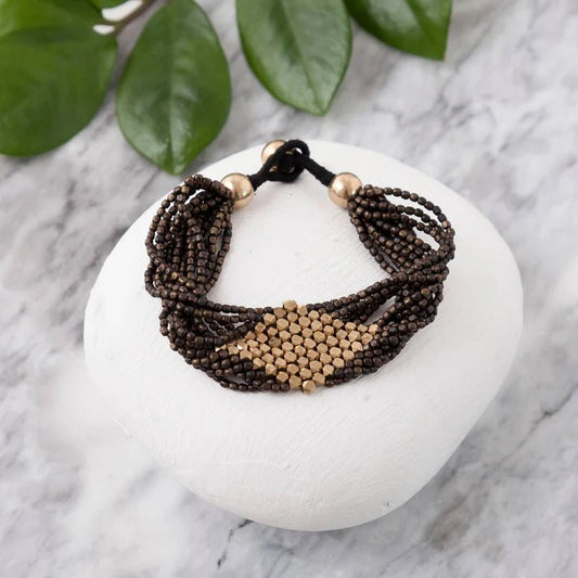 Brass Diamond Bracelet - Ethically Made