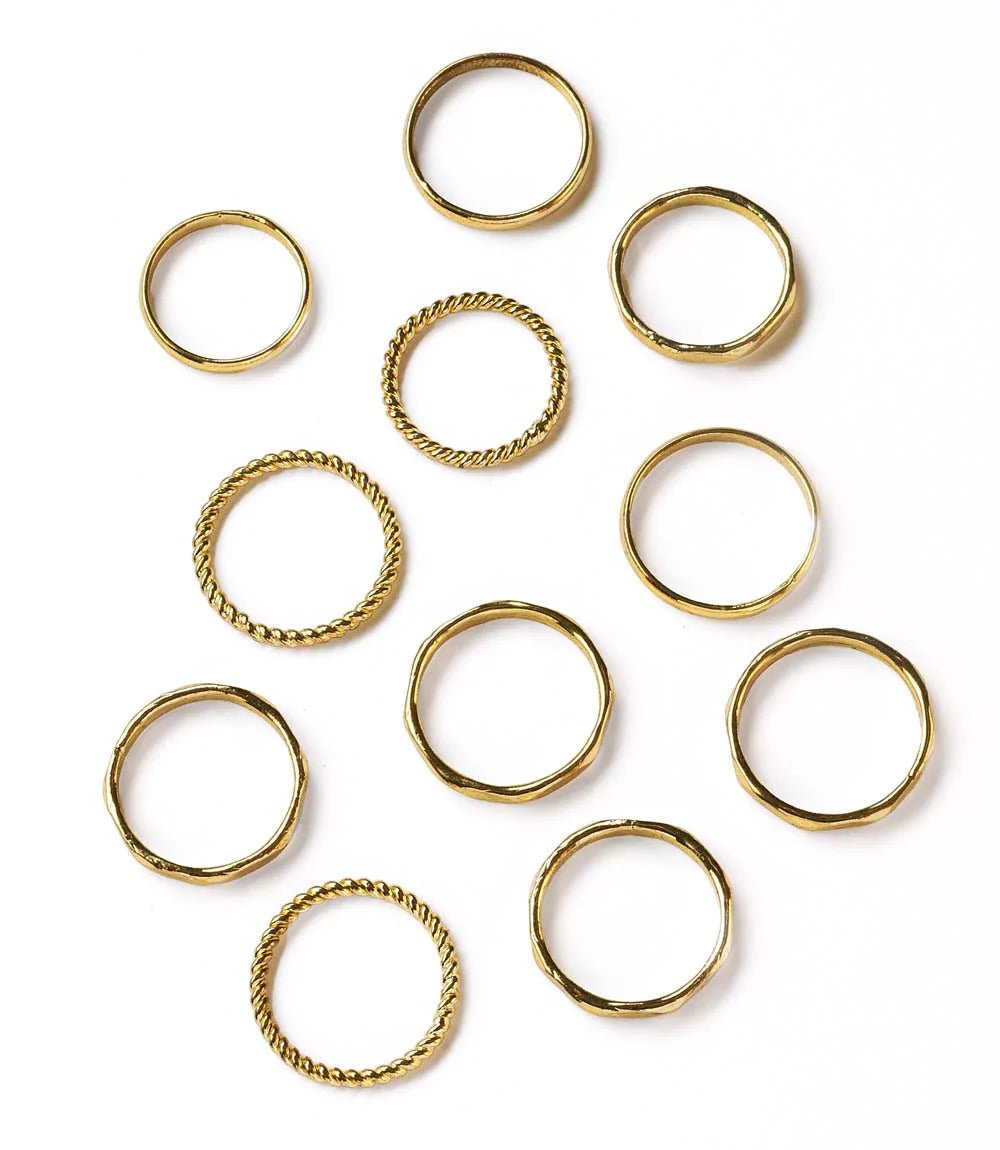 Dhera Textured Stacking Rings - Ethically Made