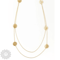 Chameli Petal Coin Double Strand Necklace