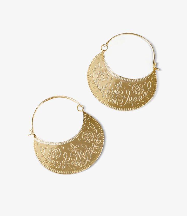 Haveli Etched Hoop Earrings - Ethically Made