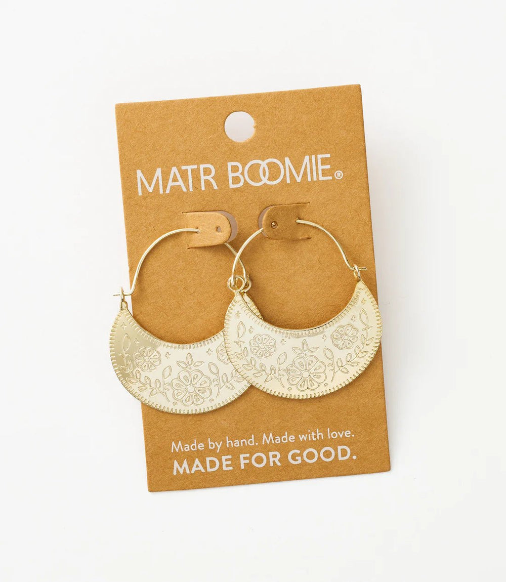 Haveli Etched Hoop Earrings - Ethically Made