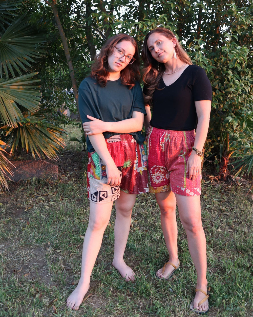 OOAK Cotton Kantha Beach Shorts - Medium (0005) - Ethically Made