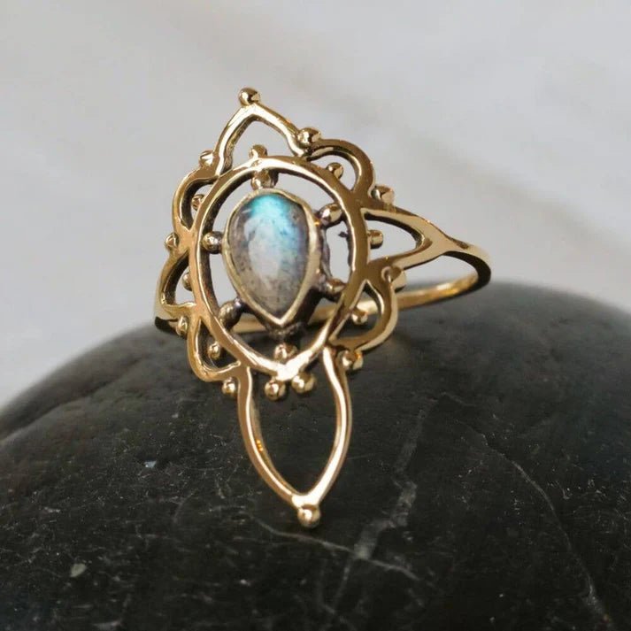 Labradorite Tiara Ring - Ethically Made