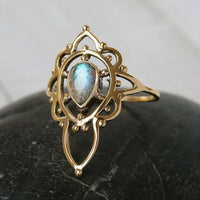 Labradorite Tiara Ring - Ethically Made