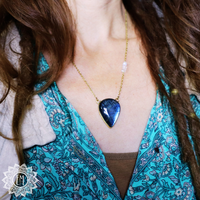 Labradorite Necklace with Moonstone Beads