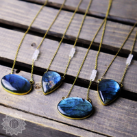 Labradorite Necklace with Moonstone Beads